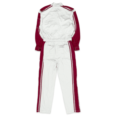 JDM Retro Hiroshima Toyota Tecno Stretch Summer Jumpsuit Coveralls Tsunagi Red - Sugoi JDM