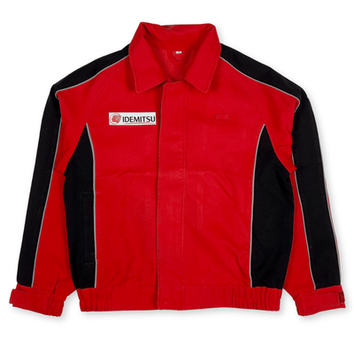 JDM Retro Showa Era Japan Idemitsu Gas Station Bomber Jacket Red - Sugoi JDM