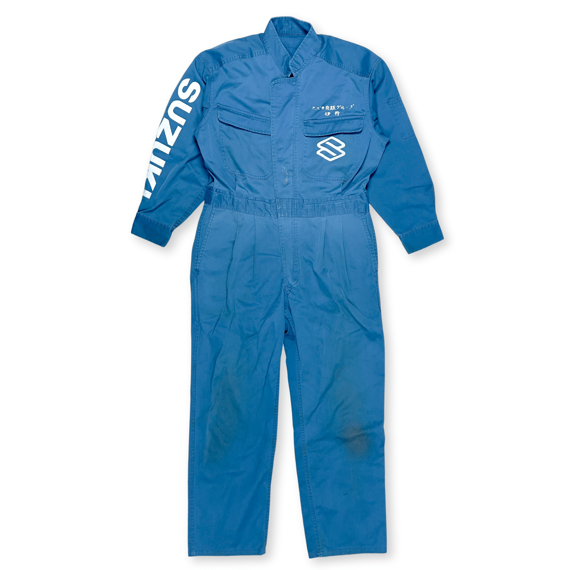 JDM Retro Suzuki Japan Showa 1980s All Weather Coveralls Tsunagi Blue - Sugoi JDM