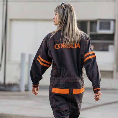 JDM Retro Toyota Corolla Coveralls Summer Mechanic Suite Tsunagi Dark Brown - Sugoi JDM