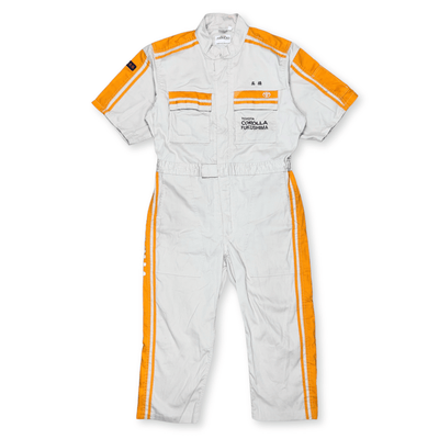 JDM Retro Toyota Corolla Tecno Short Sleeve Coveralls Tsunagi Orange - Sugoi JDM