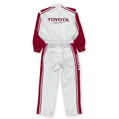 JDM Retro Toyota Tecno Summer Jumpsuit Coveralls Mechanic Tsunagi Red - Sugoi JDM