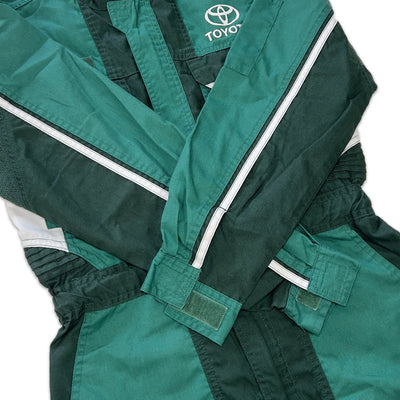 JDM Retro Toyota Toyopet Coveralls Summer Mechanic Suite Tsunagi Green - Sugoi JDM