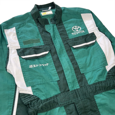 JDM Retro Toyota Toyopet Coveralls Summer Mechanic Suite Tsunagi Green - Sugoi JDM