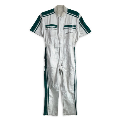 JDM Retro Toyota Toyopet Tecno Staff Short Sleeve Coveralls Tsunagi Green - Sugoi JDM