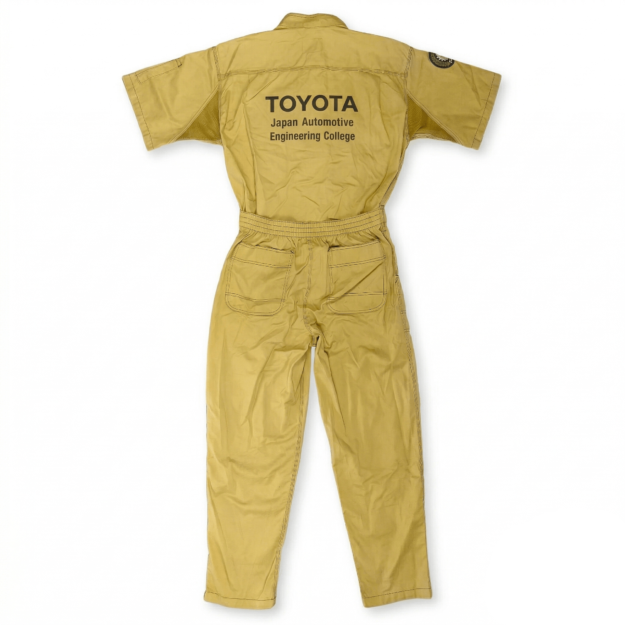 JDM Toyota Automotive Engineering College Short Sleeve Coveralls Tsunagi Brown - Sugoi JDM