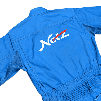 JDM Toyota Retro Netz Japan Tecno Short Sleeve Tsunagi Coveralls Blue - Sugoi JDM