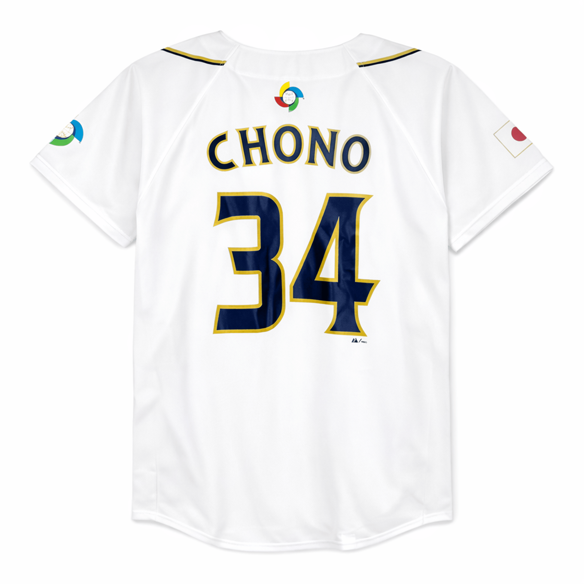 Majestic Japan WBC 2013 World Baseball Classic Hisayoshi Chono Jersey 34 - Sugoi JDM