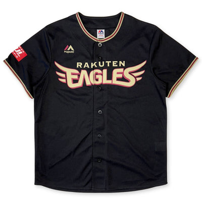 Majestic NPB Japan Baseball Tohoku Rakuten Eagles Fan Jersey Black - Sugoi JDM