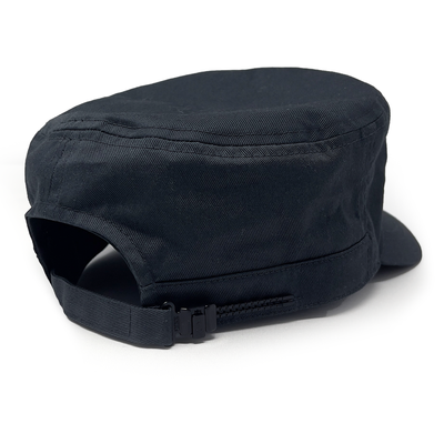 Black cap with Mazda logo on a white background