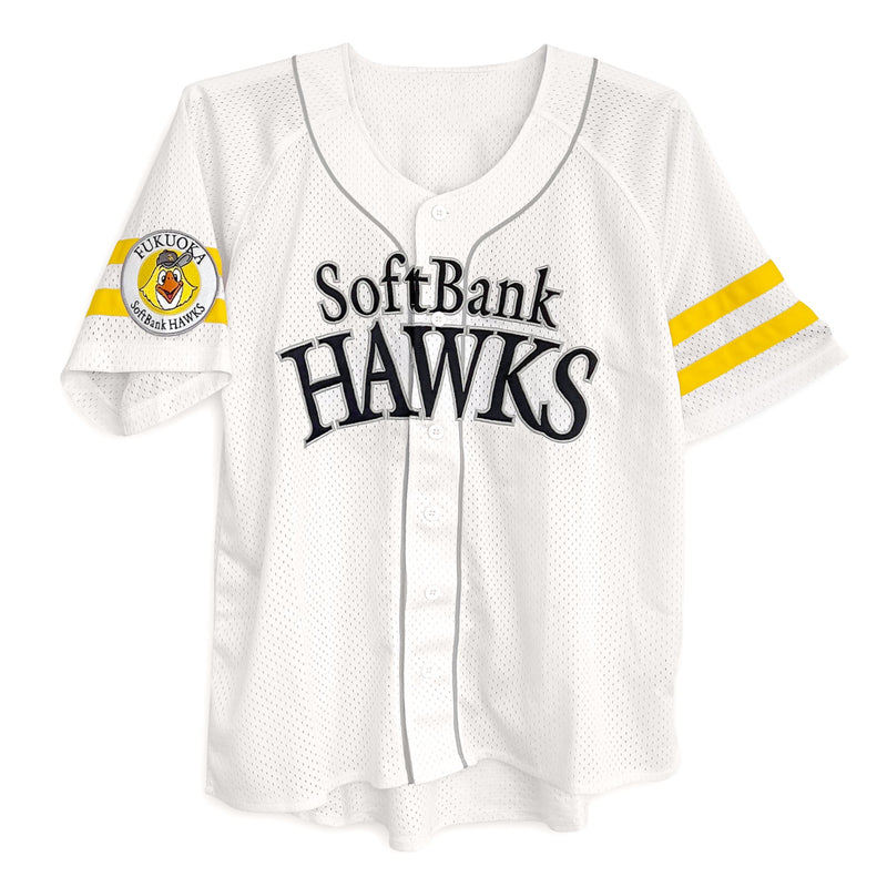 Mizuno Club Hawks NPB Japan Softbank Hawks Baseball Knit Jersey White - Sugoi JDM