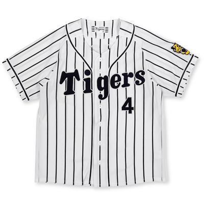 Mizuno Japan NPB Hanshin Tigers Hiroki Uemoto Baseball Knit Jersey White #4 - Sugoi JDM