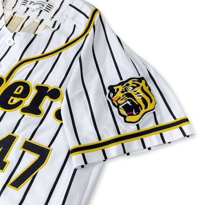 Mizuno Japan NPB Hanshin Tigers Riku Kawahara Baseball Home Knit Jersey #47 - Sugoi JDM