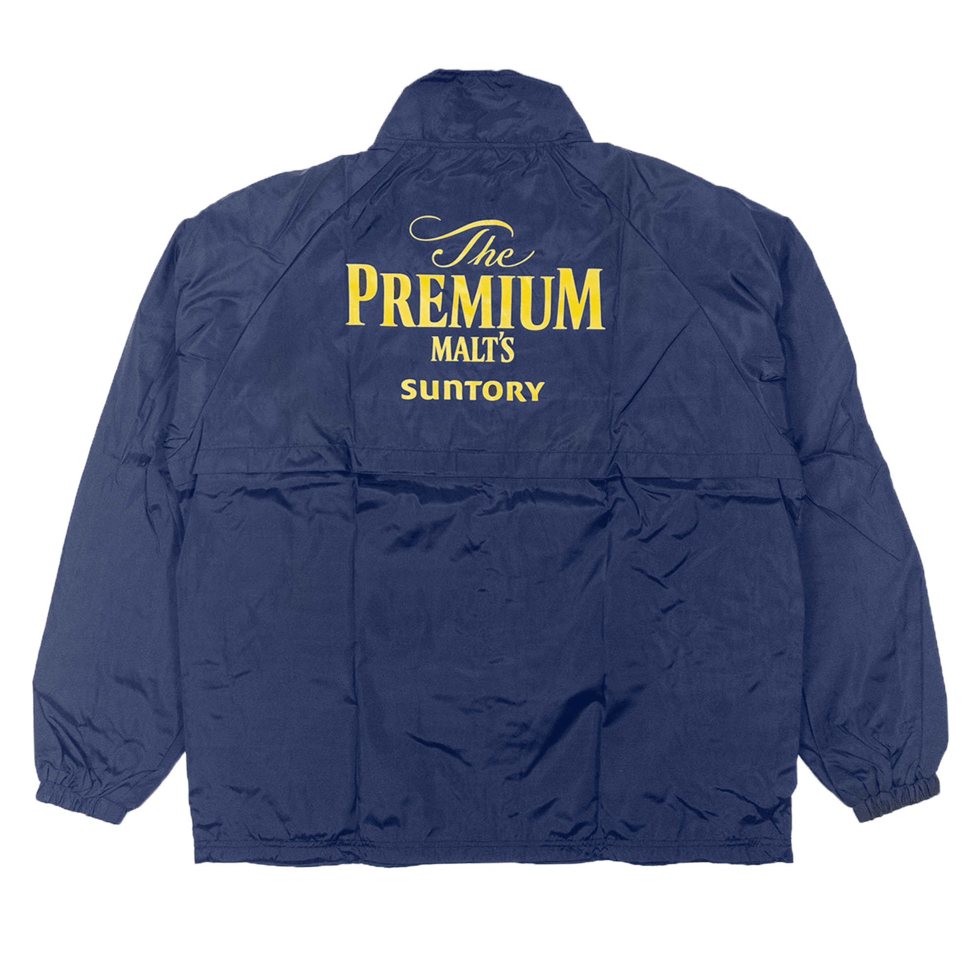 New Genuine Retro Japan JDM Suntory The Premium Malts Windbreaker Jacket Navy - Sugoi JDM