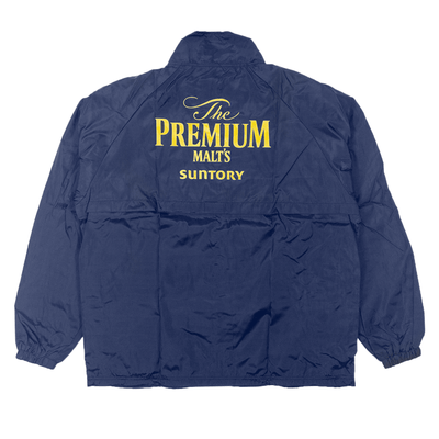 New Genuine Retro Japan JDM Suntory The Premium Malts Windbreaker Jacket Navy - Sugoi JDM