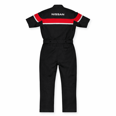 New Japan JDM Nissan Pitwork Racing Short Sleeve Tsunagi Coverall Black - Sugoi JDM