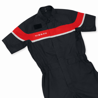 New Japan JDM Nissan Pitwork Racing Short Sleeve Tsunagi Coverall Black - Sugoi JDM