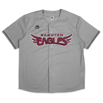New Japan NPB Baseball Majestic Tohoku Rakuten Eagles 2021 Jersey Grey - Sugoi JDM