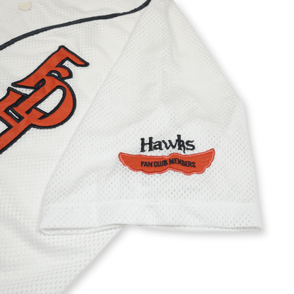New Japan Vintage NPB Fukuoka Daiei Hawks Fan Club Baseball Jersey White - Sugoi JDM