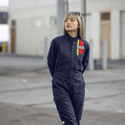 New JDM Japan Eneos Oil Dr. Drive Mechanic Coveralls Tsunagi Jumpsuit Blue - Sugoi JDM