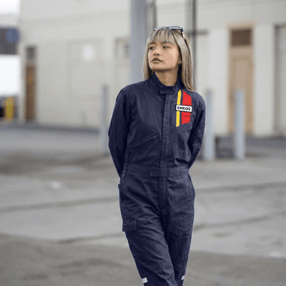 New JDM Japan Eneos Oil Dr. Drive Mechanic Coveralls Tsunagi Jumpsuit Blue - Sugoi JDM