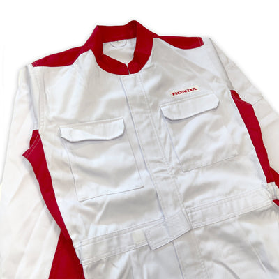 New JDM Japan Honda Technical College Kansai Mechanic Coveralls Tsunagi Red - Sugoi JDM