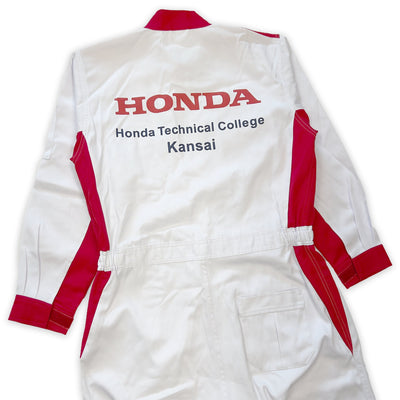 New JDM Japan Honda Technical College Kansai Mechanic Coveralls Tsunagi Red - Sugoi JDM
