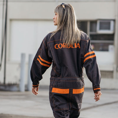 New JDM Retro Toyota Corolla Jumpsuit Coveralls Jumpsuit Tsunagi Dark Brown - Sugoi JDM
