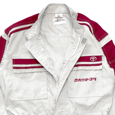 New JDM Retro Toyota Tecno Jumpsuit Coveralls Mechanic Tsunagi Red - Sugoi JDM