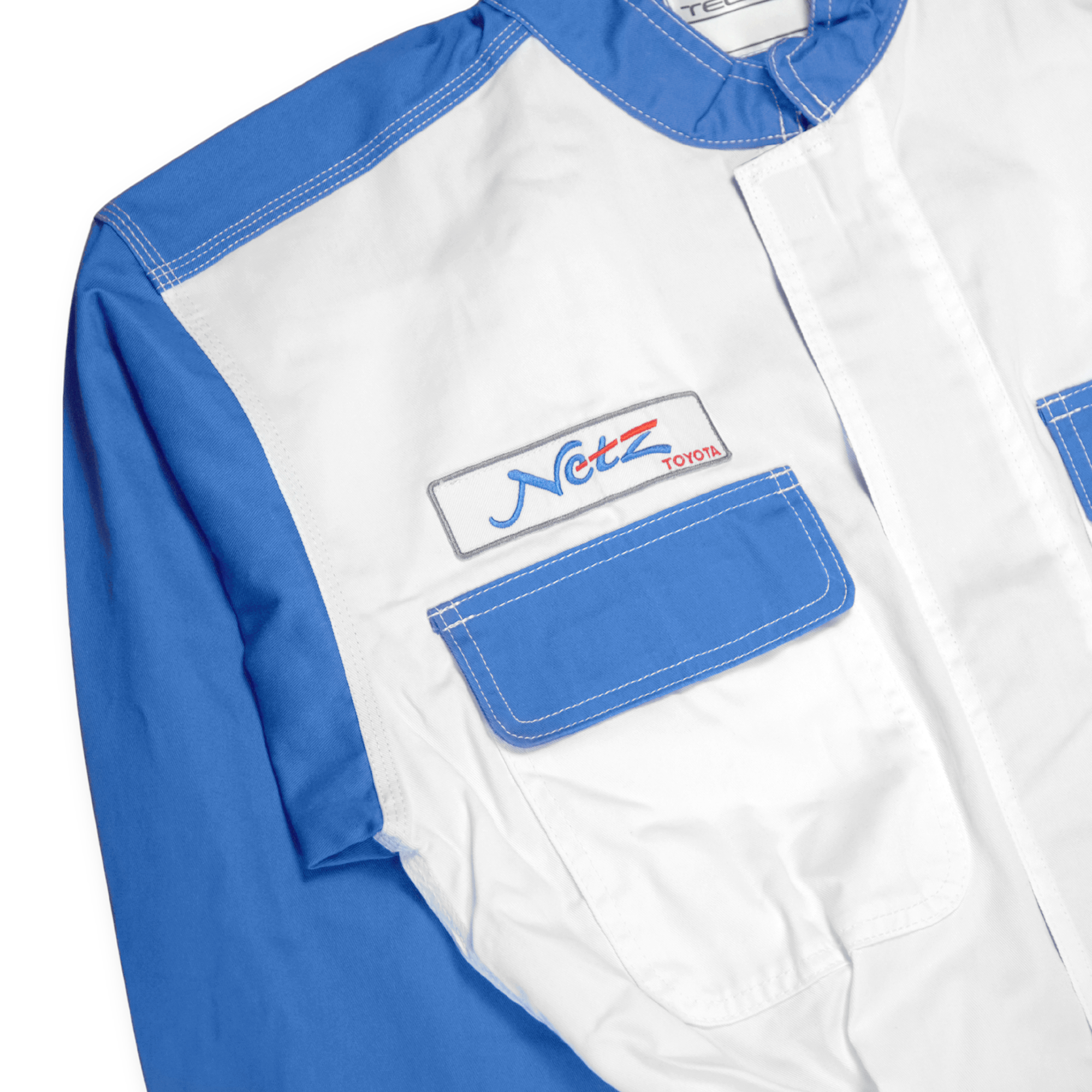 New JDM Showa Netz Japan Toyota Tecno Mechanics Tsunagi Coveralls Blue - Sugoi JDM