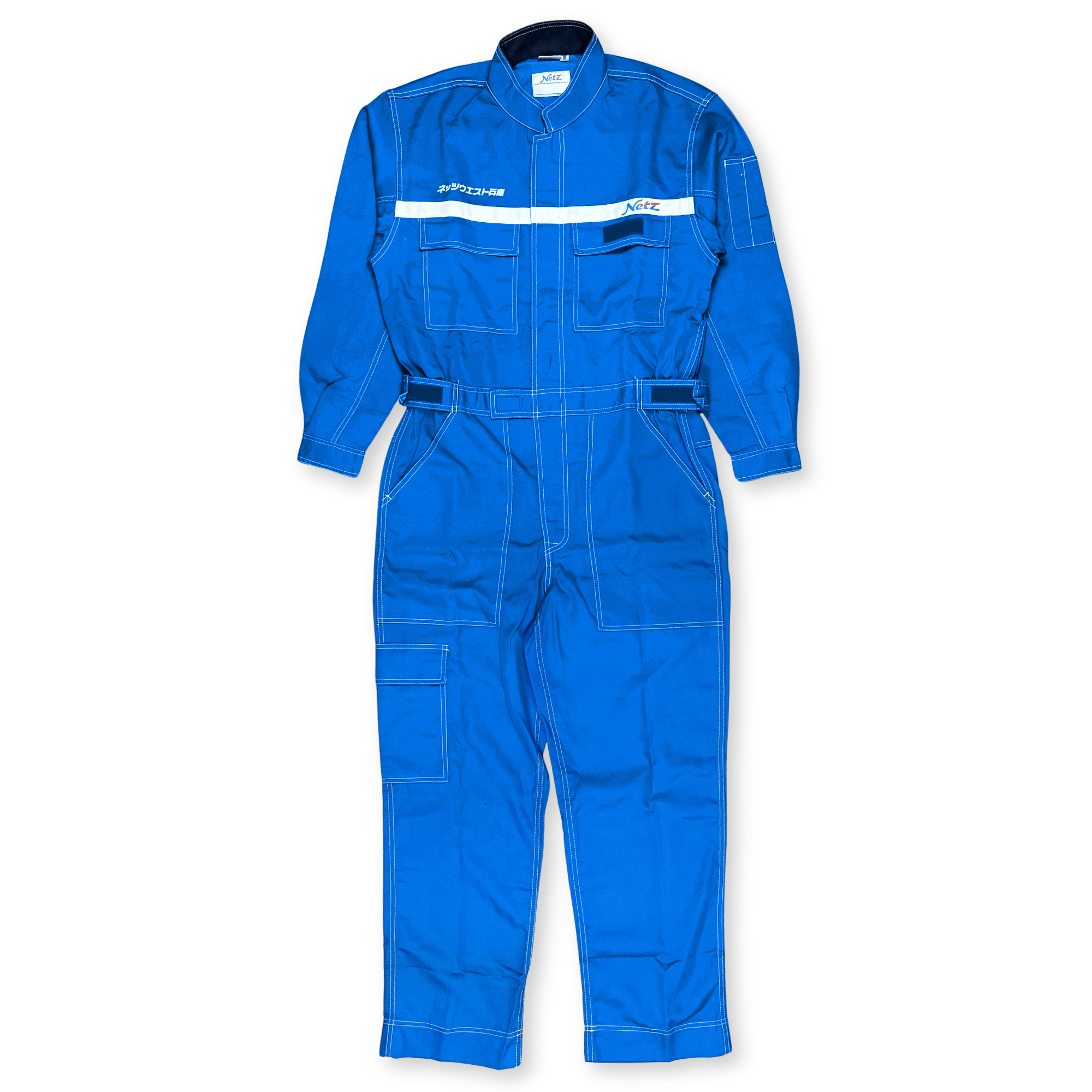 New JDM Toyota Retro Netz Japan Tecno Mechanics Tsunagi Coveralls Blue - Sugoi JDM