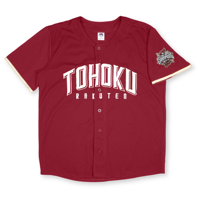 New Majestic NPB Baseball Rakuten Golden Eagles Knit Jersey Champions 2013 Red - Sugoi JDM
