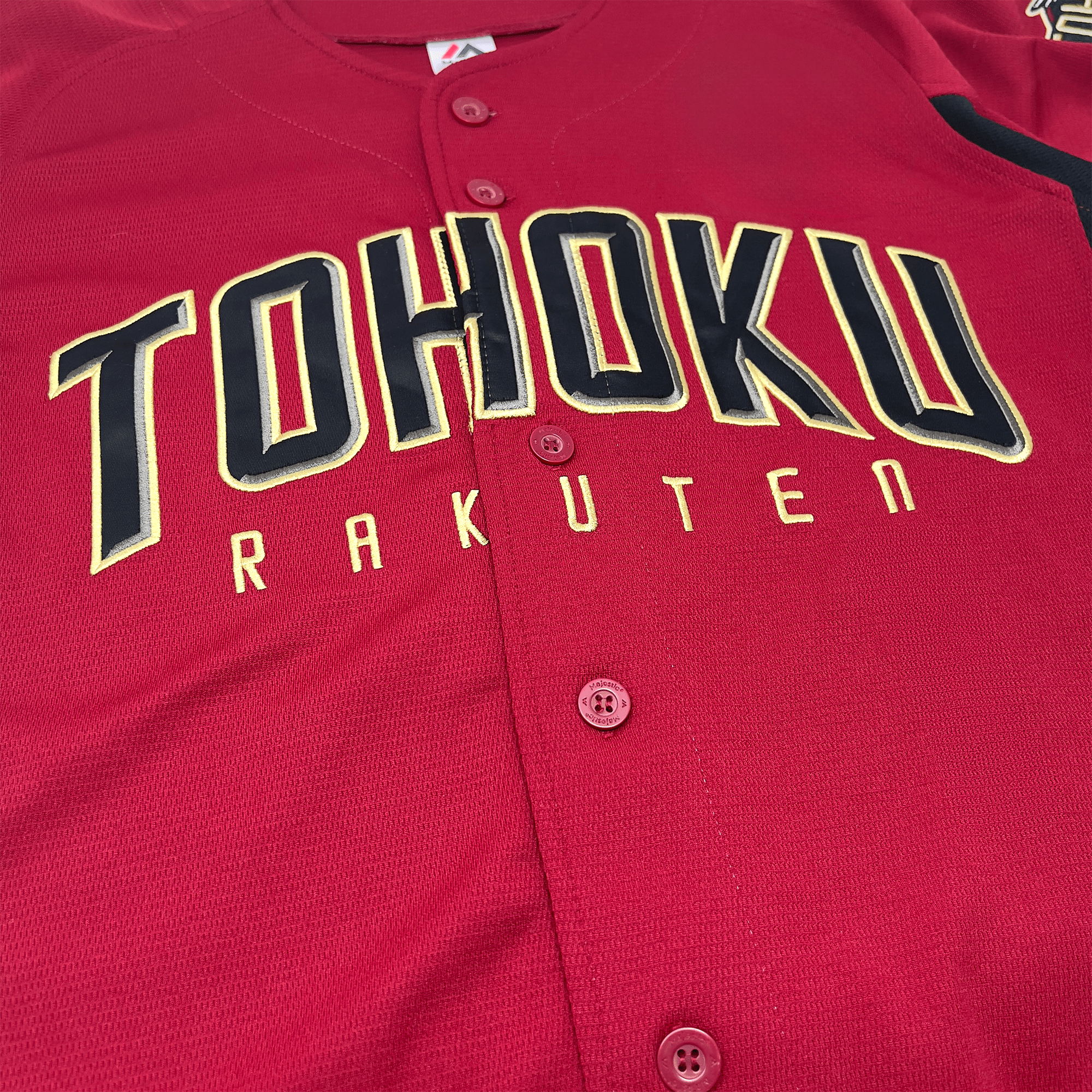 New Majestic NPB Baseball Tohoku Pride Rakuten Eagles Knit Jersey 2018 Red - Sugoi JDM