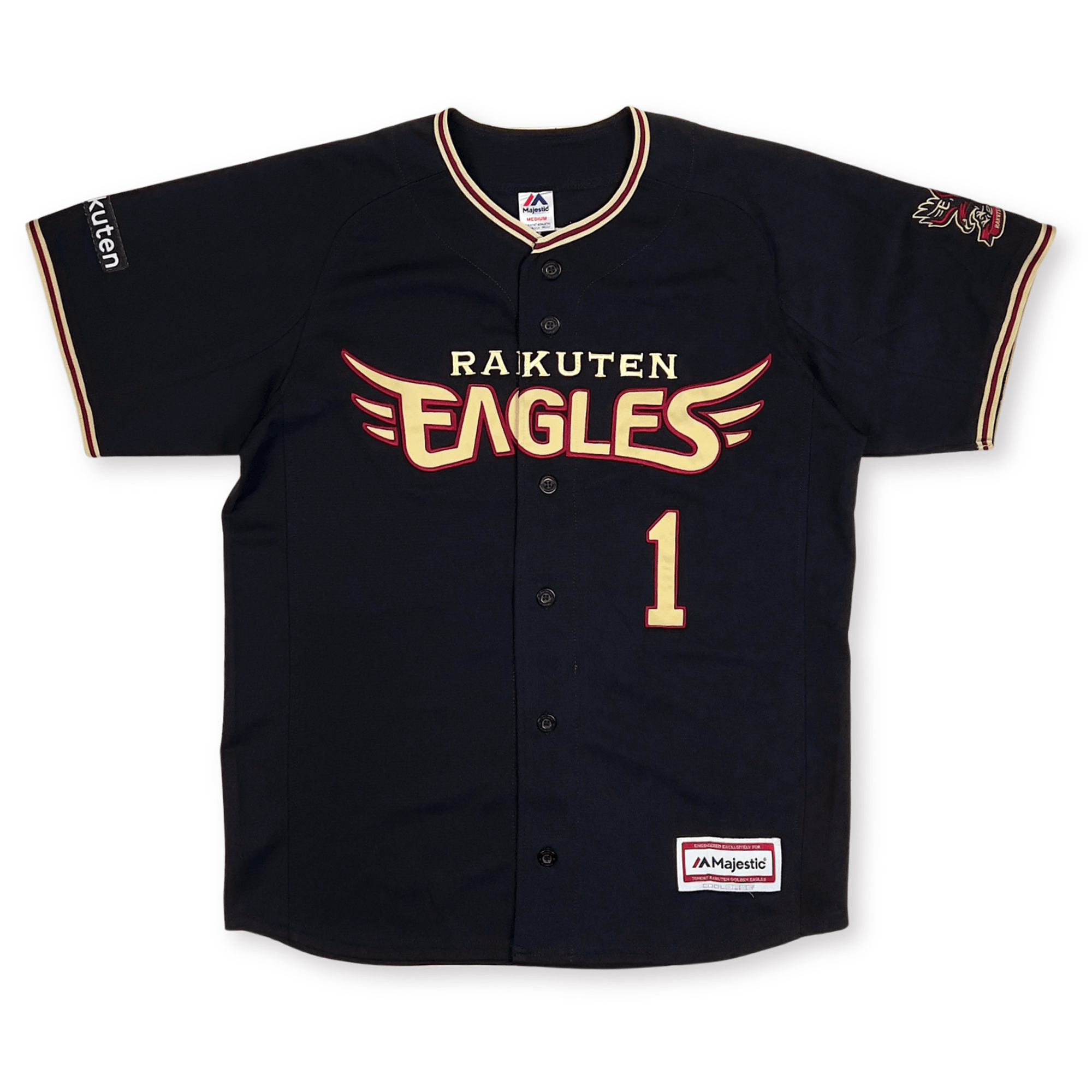 New Majestic NPB Baseball Tohoku Rakuten Eagles Yuki Matsui Jersey 2017 Black - Sugoi JDM