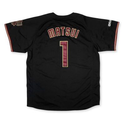 New Majestic NPB Baseball Tohoku Rakuten Eagles Yuki Matsui Jersey 2018 Black - Sugoi JDM