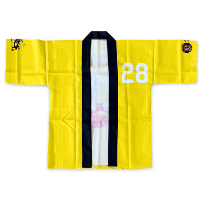 New NPB Baseball Hanshin Tigers 2016 Matsuri Happi Kimono Shinobu Fukuhara #28 - Sugoi JDM