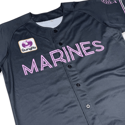 New NPB BSW Summer Chiba Lotte Marines Baseball Jersey 2022 Black - Sugoi JDM