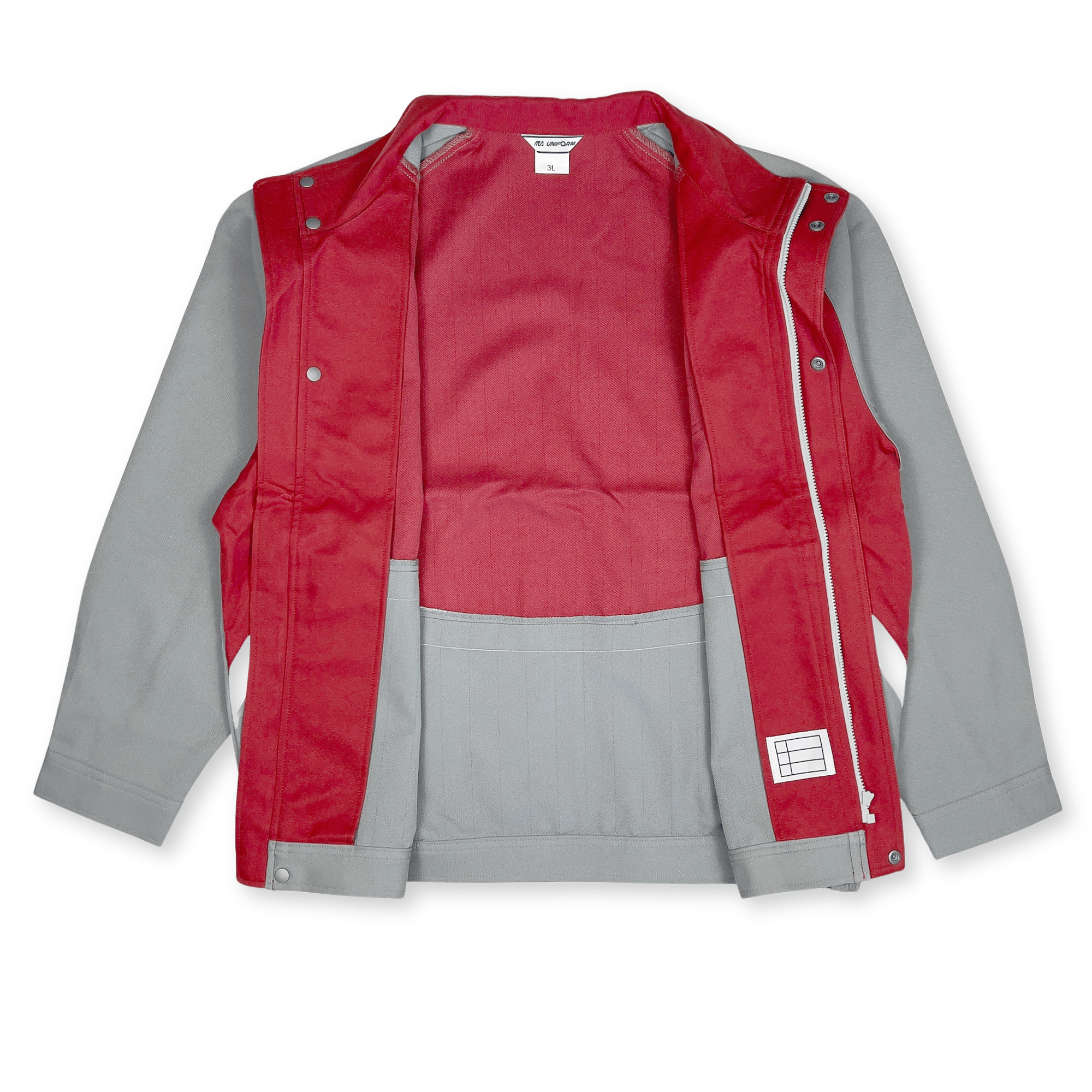 New Retro 1990s Showa JDM ENEOS Oil Station Uniform Jacket Red Gray - Sugoi JDM