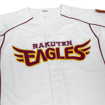 New Retro Japan Baseball Tohoku Rakuten Eagles 2010 Fan Club Knit Jersey White - Sugoi JDM
