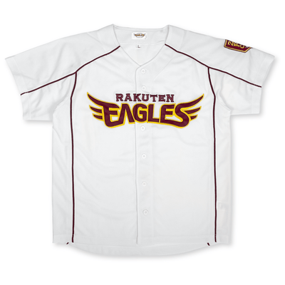 New Retro Japan Baseball Tohoku Rakuten Eagles 2010 Fan Club Knit Jersey White - Sugoi JDM