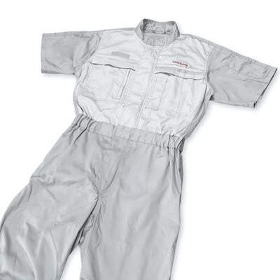 New Retro Japan JDM Nissan Short Sleeve Tsunagi Mechanics Coverall Grey - Sugoi JDM