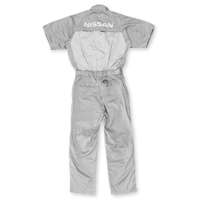 New Retro Japan JDM Nissan Short Sleeve Tsunagi Mechanics Coverall Grey - Sugoi JDM