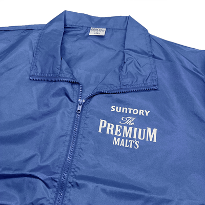 New Retro Japan JDM Suntory The Premium Malts Windbreaker Jacket Blue - Sugoi JDM
