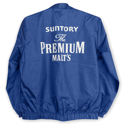 New Retro Japan JDM Suntory The Premium Malts Windbreaker Jacket Blue - Sugoi JDM