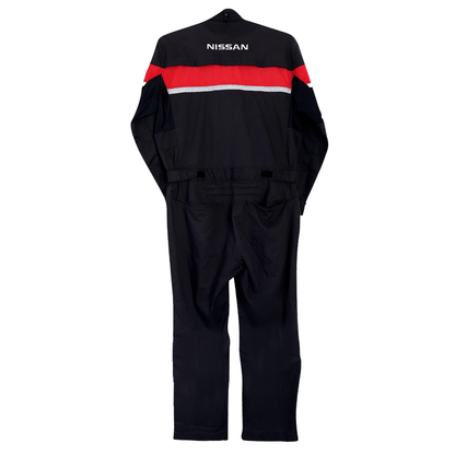 New Retro Japan Nissan Pitwork Summer Tsunagi Mechanics Coverall Black - Sugoi JDM