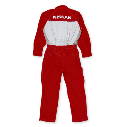 New Retro Japan Nissan Red Stage Summer Tsunagi Mechanics Jumpsuit Coverall Uniform - Sugoi JDM