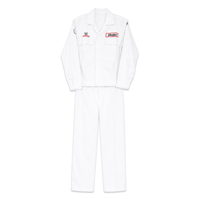 New Retro JDM Honda Primo Excellent Mechanic Jacket And Pants Set White - Sugoi JDM