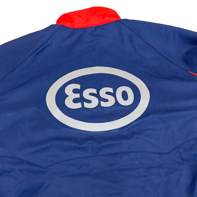 New Retro JDM Japan Esso Safety Reflective Gas Station Staff Jacket Blue - Sugoi JDM