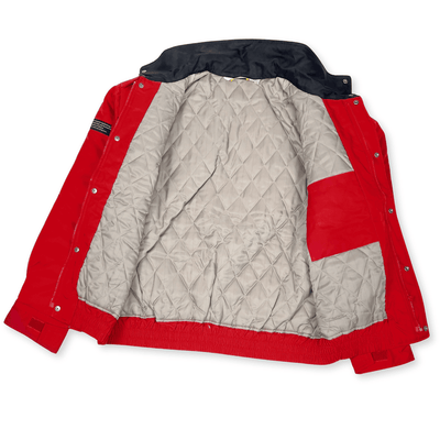 New Retro JDM Japan Showa 1990s Formula Shell Sekiyu Winter Jacket Red - Sugoi JDM