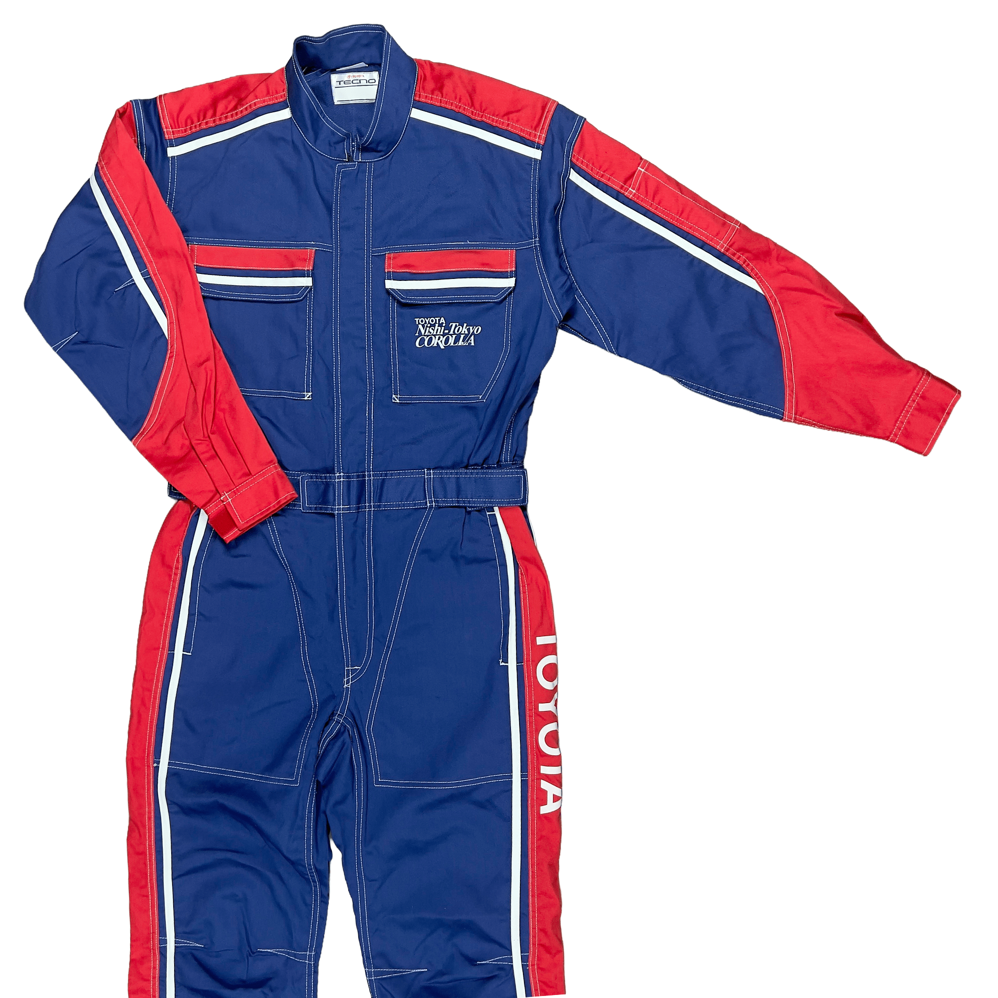 New Retro JDM Toyota Corolla Tecno Jumpsuit Coveralls Mechanic Tsunagi Blue - Sugoi JDM
